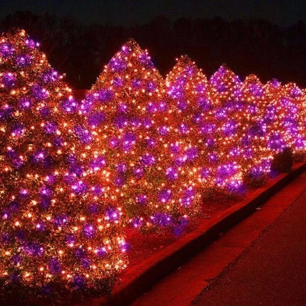 Halloween Purple Orange 12ft x 5ft 8 Modes 360 LED Net‎ Lights
